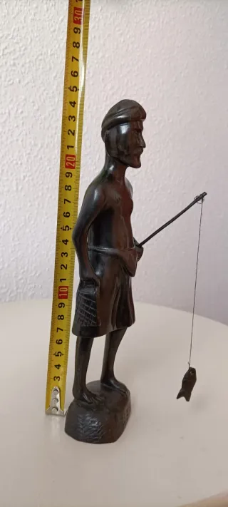Figura de Ébano Sri Lanka Pescador