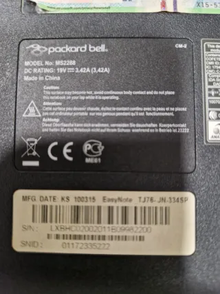 Packard Bell Portátil repuestos
