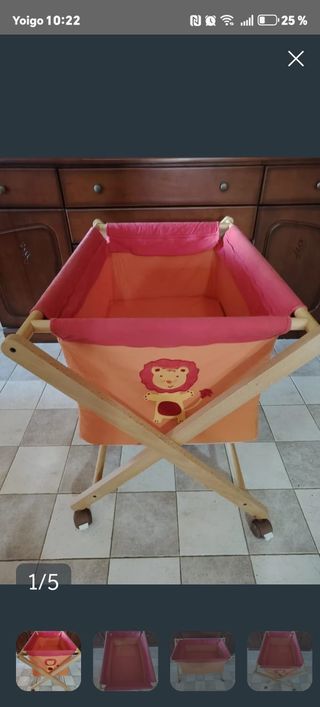 Cuna de bebé con diseño de león - 90 x 55 x 88