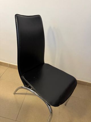 Juego de 5 sillas de comedor negras