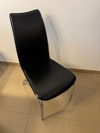 Juego de 5 sillas de comedor negras