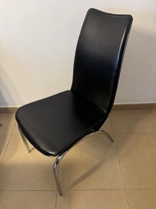Juego de 5 sillas de comedor negras