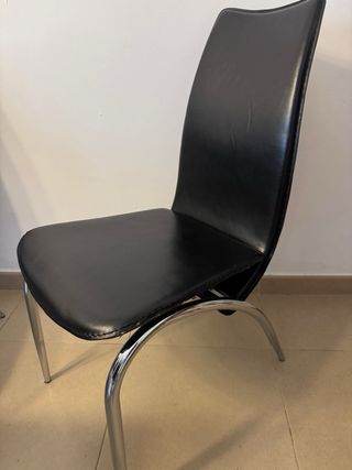 Juego de 5 sillas de comedor negras