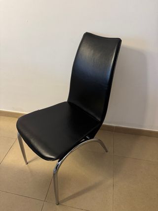 Juego de 5 sillas de comedor negras