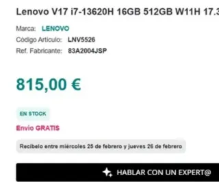 Ordenador portátil Lenovo V17