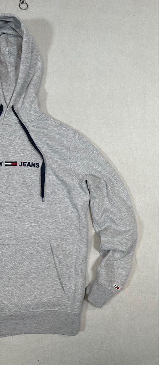 Sudadera Tommy Jeans Gris Logo Talla M