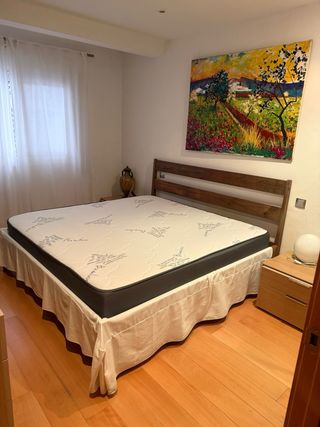 Cama madera y somier bambú