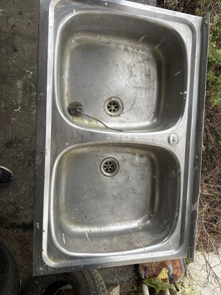 Fregadero doble con estructura aluminio