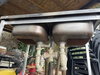 Fregadero doble con estructura aluminio