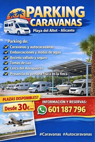 Parking para caravanas – 30€/mes El Altet/Alicante