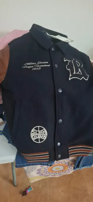 Chaqueta niño piel negra y marrón Talla 11.12 años