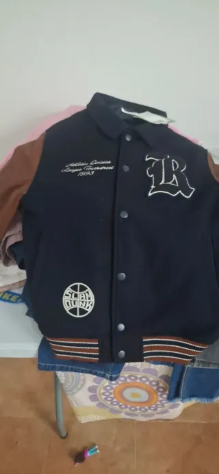 Chaqueta niño piel negra y marrón Talla 11.12 años