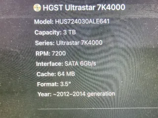 4 Discos Duros Hitachi 3TB Ultrastar 7k4000