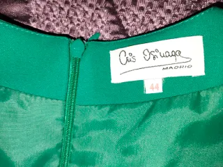 Vestido verde mujer con detalles negros