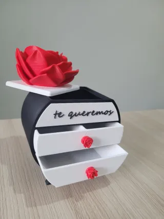 Joyero con rosa personalizable