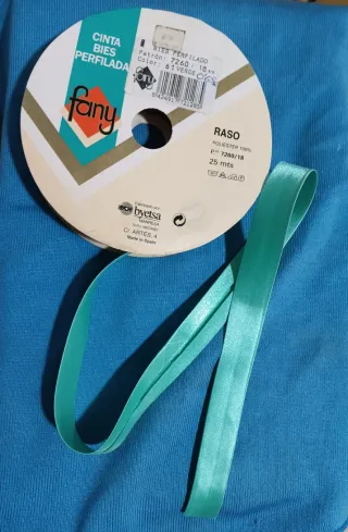 Cinta Bies Perfilada Fany Verde Raso