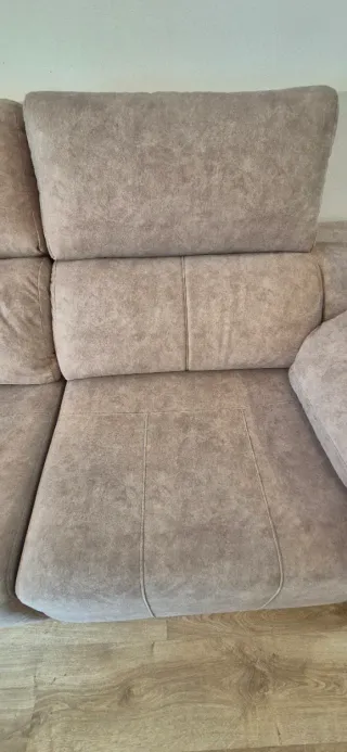Sofá 2 plazas beige tela anti manchas