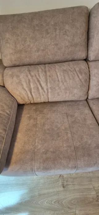 Sofá 2 plazas beige tela anti manchas