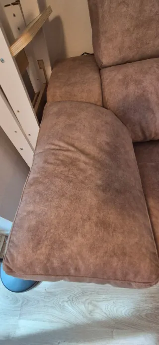 Sofá 2 plazas beige tela anti manchas