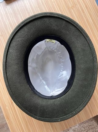 Sombrero de fieltro verde y marrón