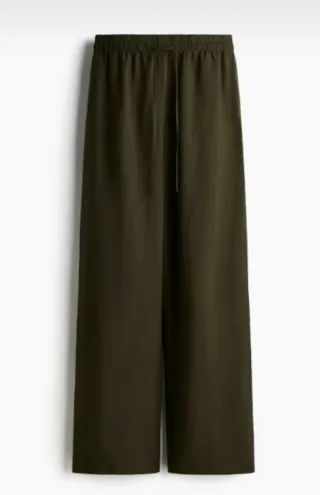 Pantalón verde lino ancho