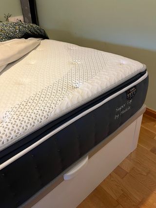 Cama 180x200 con canapé blanco y colchón