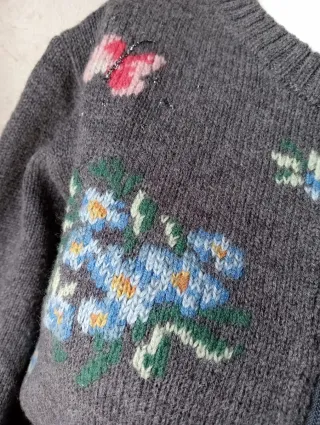 Golfino jacquard con zip - Vintage