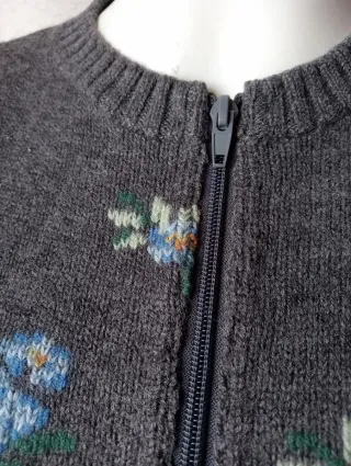 Golfino jacquard con zip - Vintage