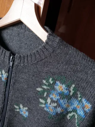 Golfino jacquard con zip - Vintage