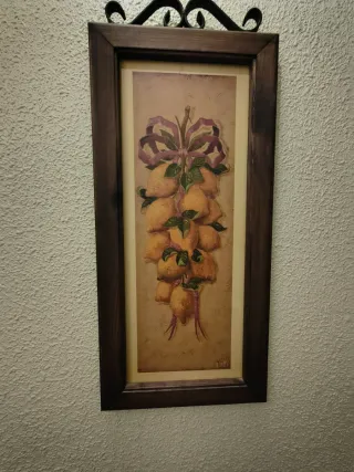 Tríptico de cuadros de frutas