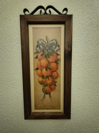 Tríptico de cuadros de frutas