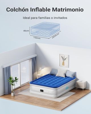 Colchón auto hinchable eléctrico matrimonio