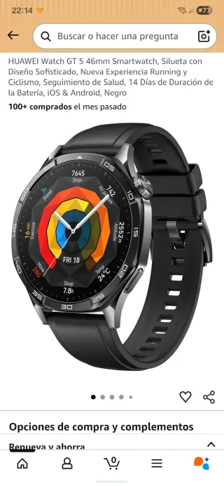 Huawei Watch GT 5 46mm Negro/Plata