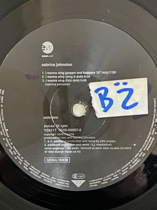 Sabrina Johnston "I Wanna Sing" vinile house 90s