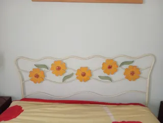 Cabecero forja artesanal 1,35cm flores