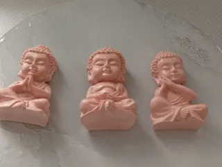 3 Budas Pequeños Yeso Cerámico, medidas 6x4 cm