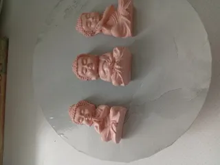 3 Budas Pequeños Yeso Cerámico, medidas 6x4 cm