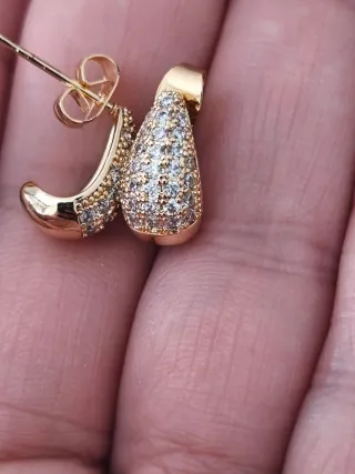 Pendientes Chapados Oro 18k Circonitas