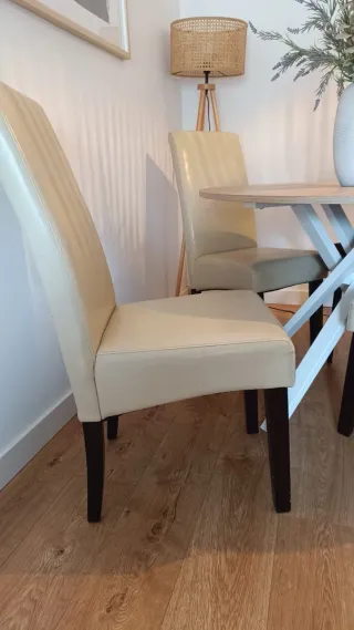 Sillas Comedor Piel Sintética Beige