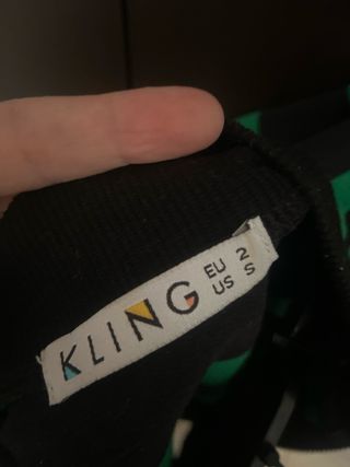 Vestido Kling Rayas Verde y Negro Talla S