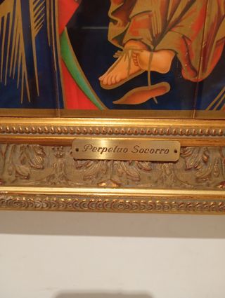 Cuadro Virgen María Niño Jesús Icono Vintage