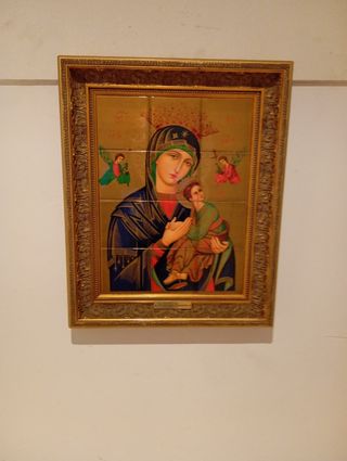 Cuadro Virgen María Niño Jesús Icono Vintage