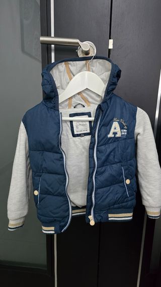 Casaco bebé menino C&A azul e cinza