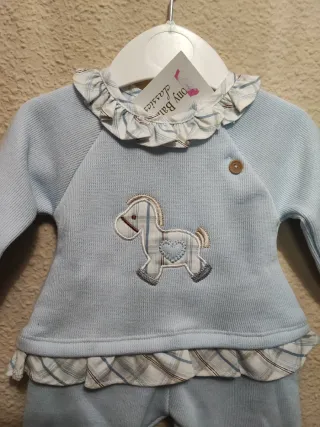 Conjunto bebé azul caballo