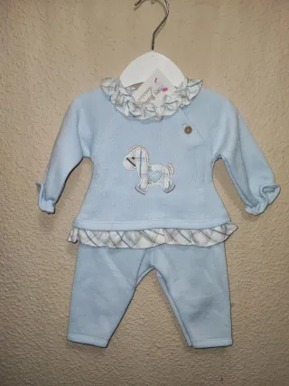 Conjunto bebé azul caballo
