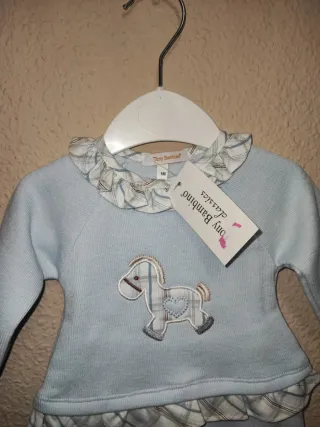 Conjunto bebé azul caballo