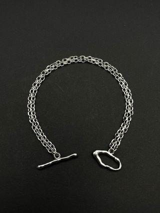 Bracciale doppio filo chiusura toggle irregolare