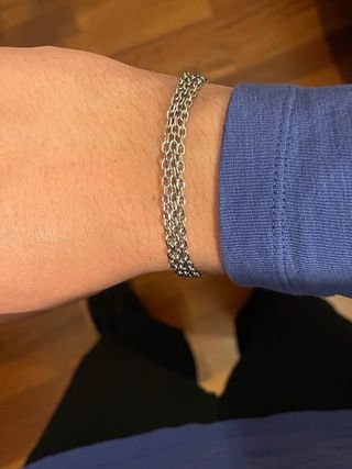 Bracciale doppio filo chiusura toggle irregolare