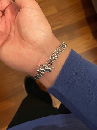 Bracciale doppio filo chiusura toggle irregolare