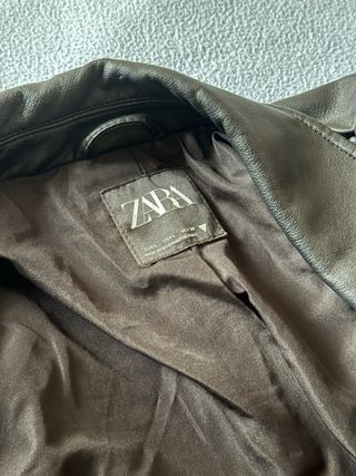 Chaqueta cuero Zara negra